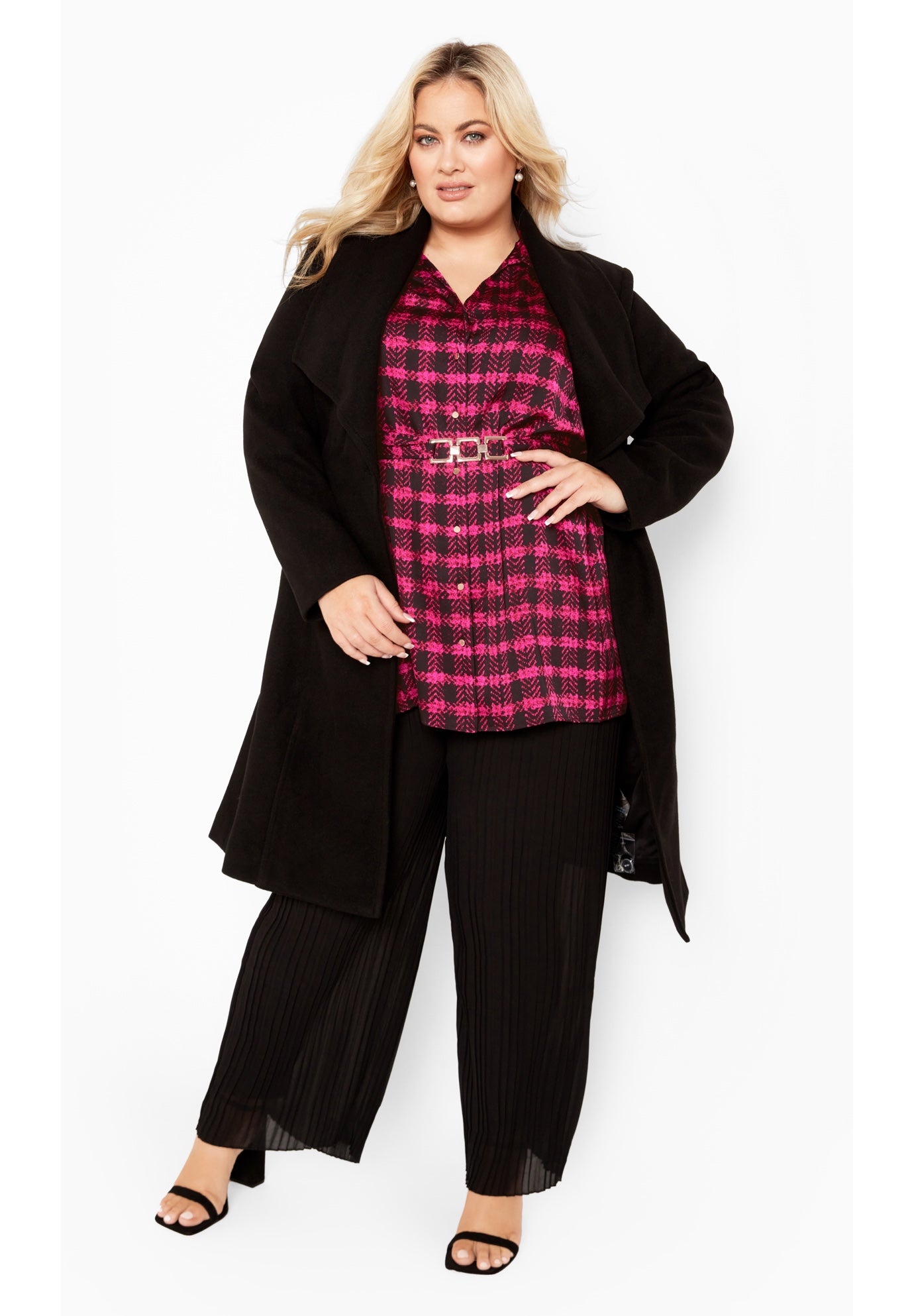 Eva Longline Gold Waist Belt Print Shirt image number 1