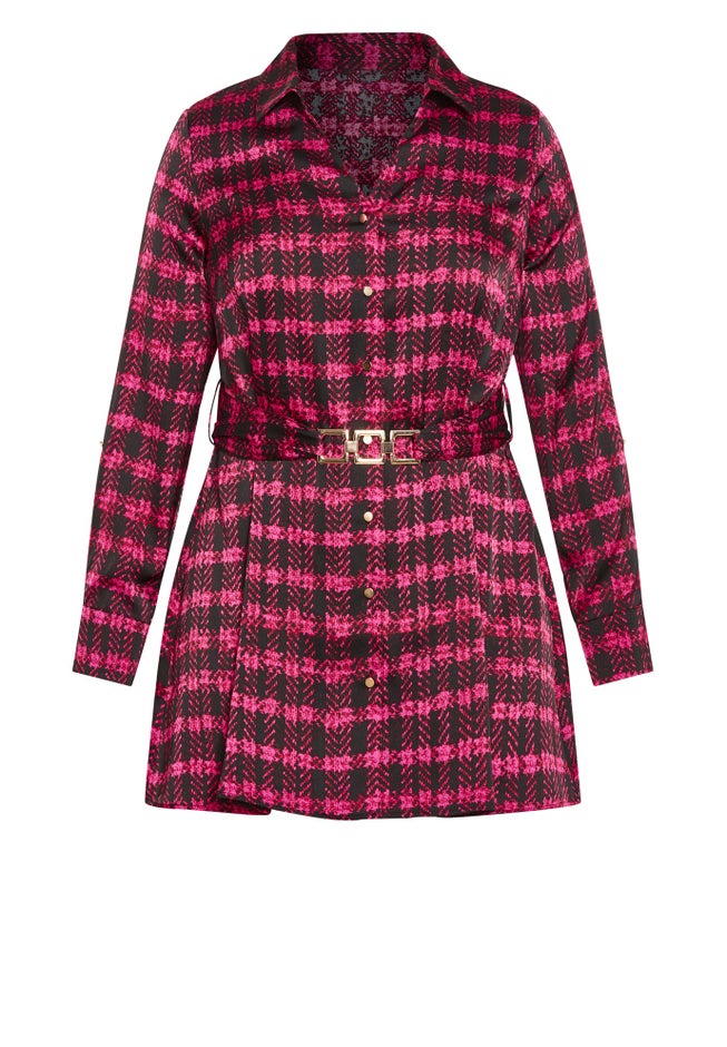 Eva Longline Gold Waist Belt Print Shirt image number 4