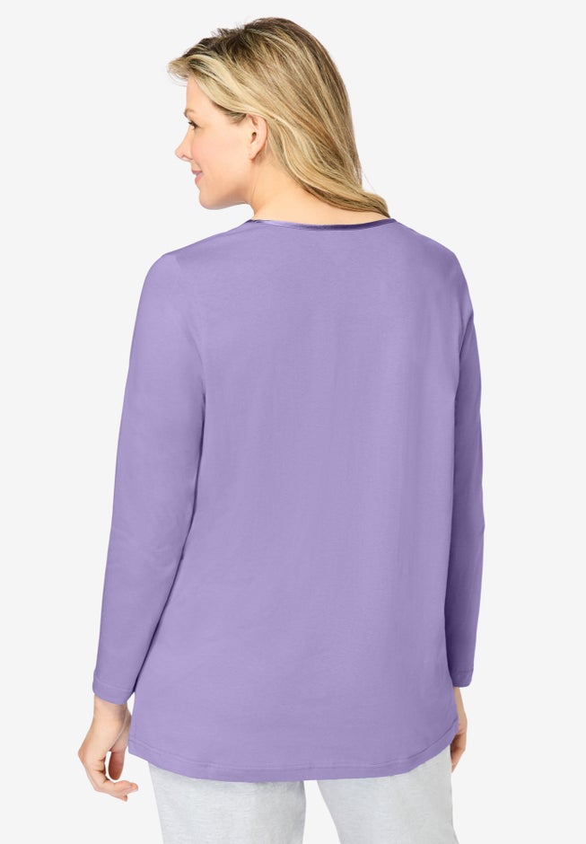 Satin Trim Sleep Tee image number 1