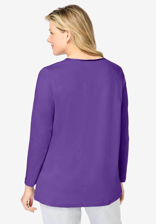 Satin Trim Sleep Tee image number 1