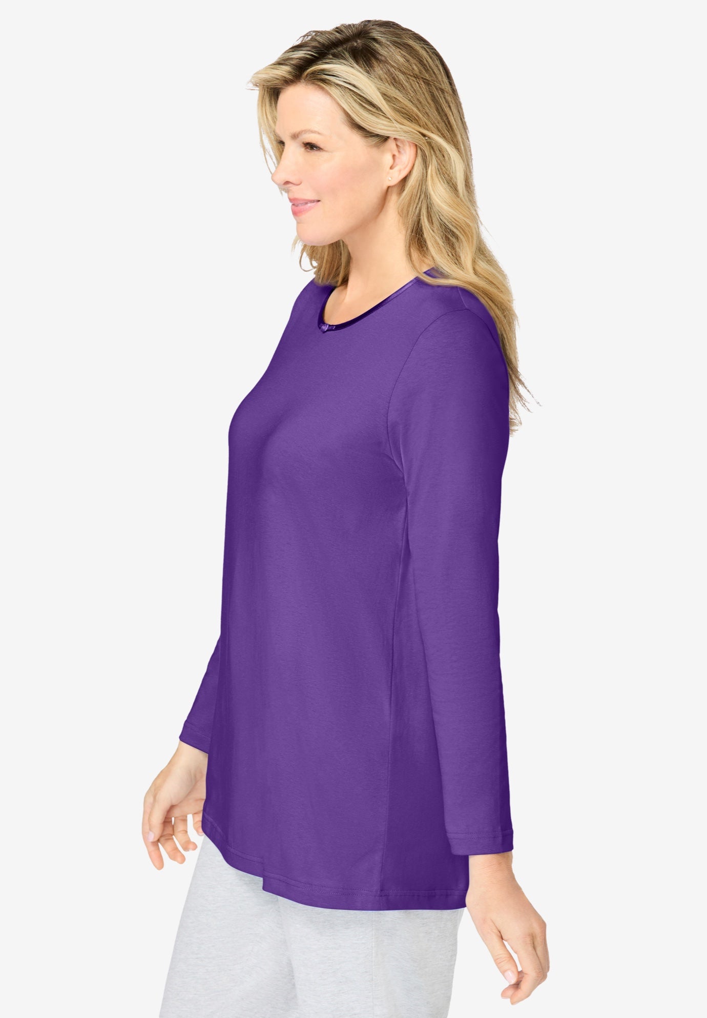 Satin Trim Sleep Tee image number 2