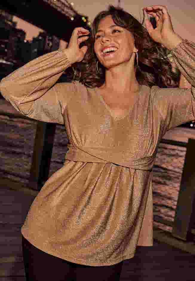 Peplum Shimmer Top image number 1