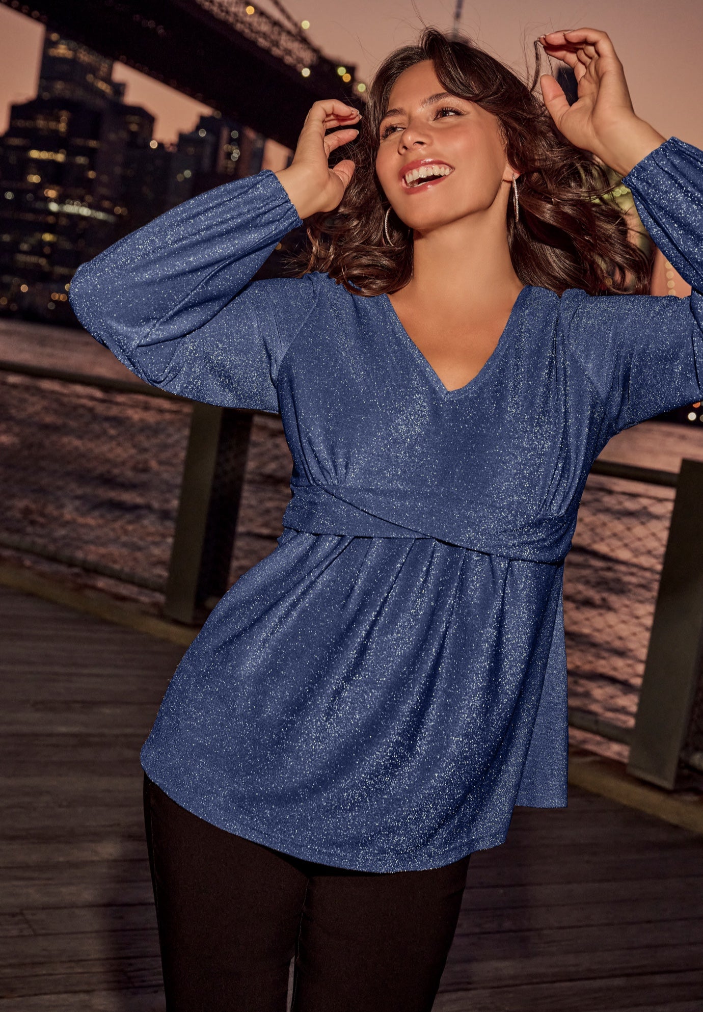 Peplum Shimmer Top image number 1