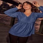 Peplum Shimmer Top image number null