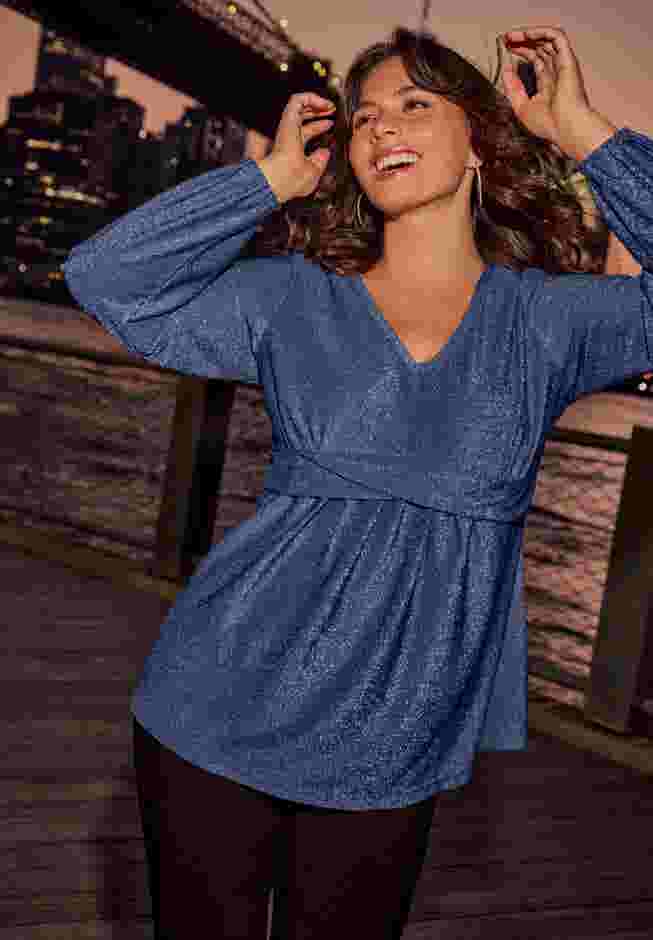 Peplum Shimmer Top image number 1