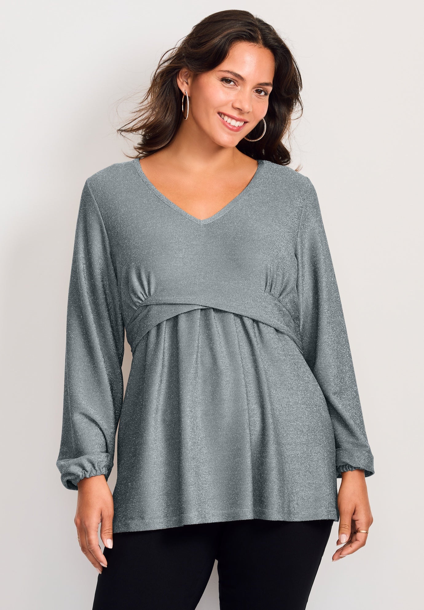 Peplum Shimmer Top image number 1