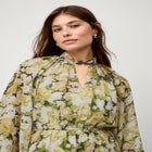 Twisted Mock Neck Maxi Dress With Keyhole image number null