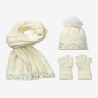 3 Piece Embellished Hat, Scarf And Gloves Set image number null