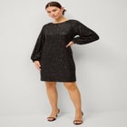 Sequin Dress With Satin Bow At Back image number null