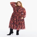 Mock-Neck Chiffon Midi Dress image number 0