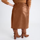 Faux Leather Croc Wrap Skirt image number null