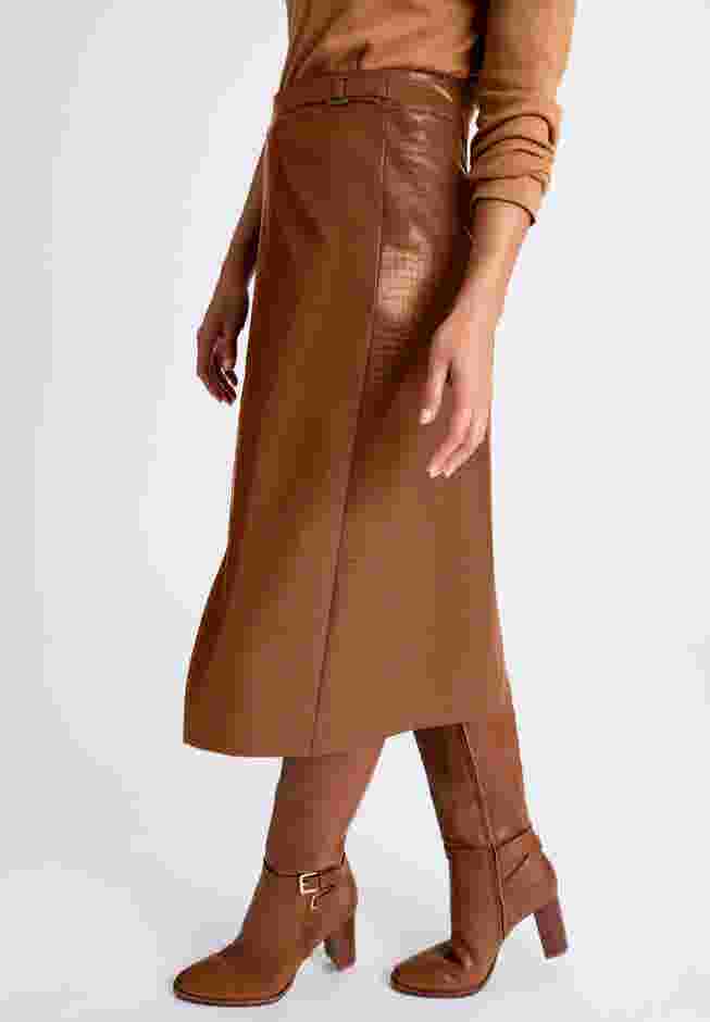 Faux Leather Croc Wrap Skirt image number 3
