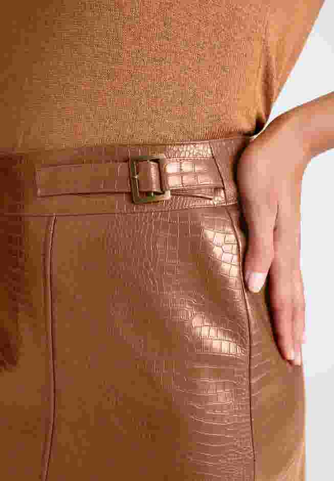 Faux Leather Croc Wrap Skirt image number 4
