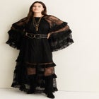 Tiered Lace Cape Maxi Dress image number null