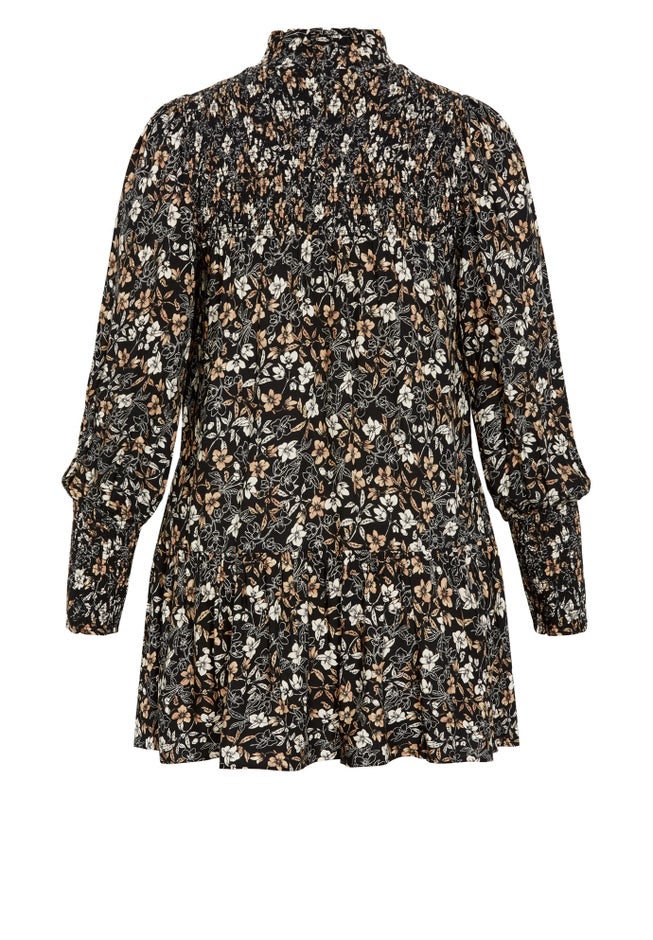 Cassia Puff Sleeves Ruffle Dress image number null