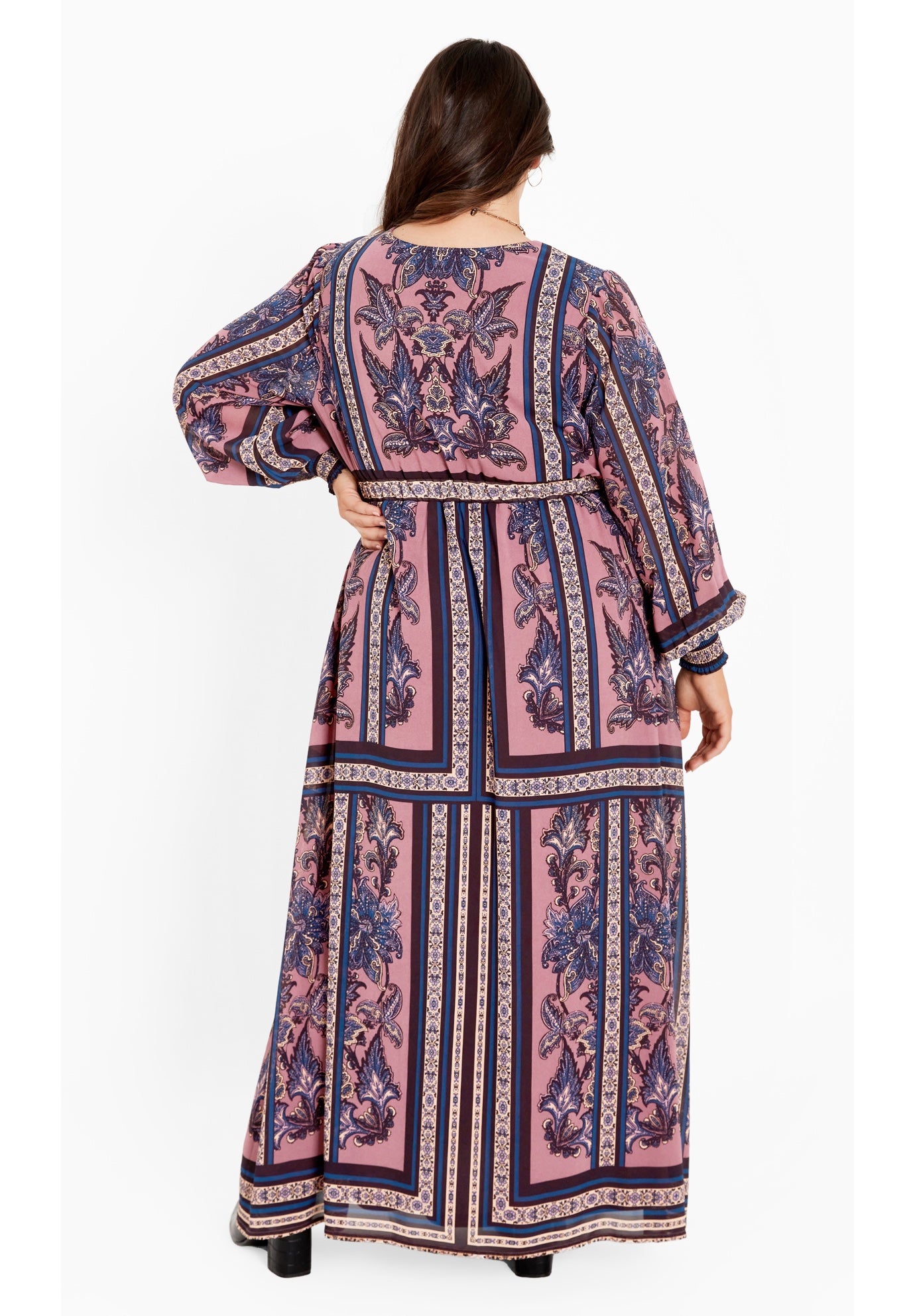 Serene Placement Sleeved Maxi Dress image number 2