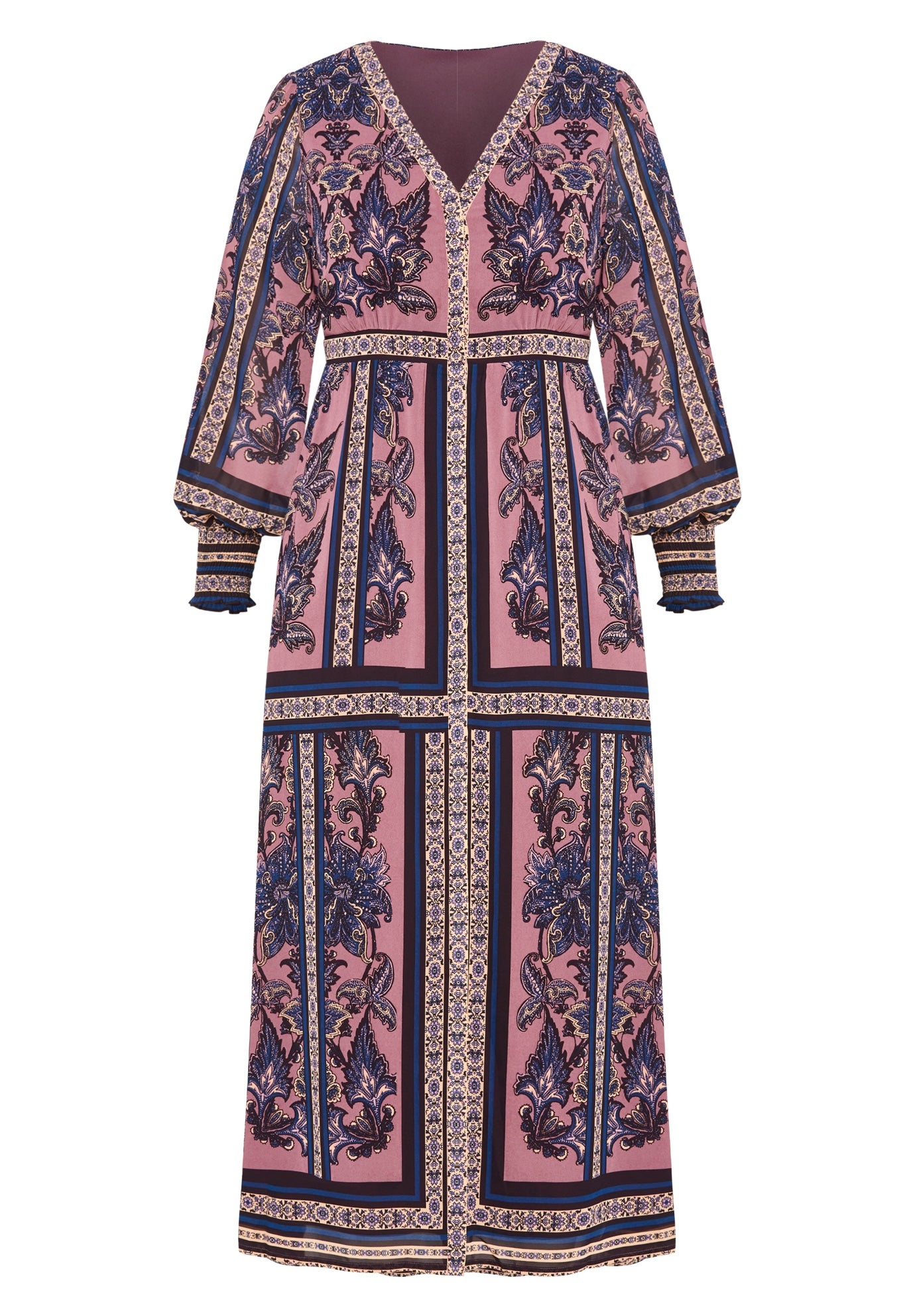 Serene Placement Sleeved Maxi Dress image number 3