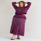 Striped Knit Midi Skirt image number 4