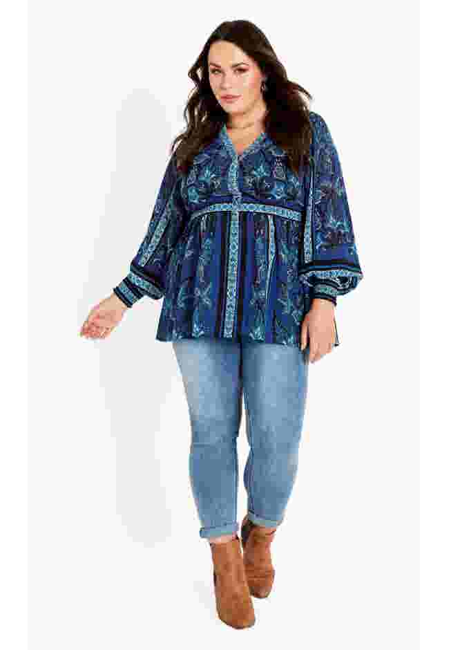 Serene Long Sleeve Placement Top image number 2