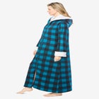 Sherpa-Lined Long Hooded Robe image number null