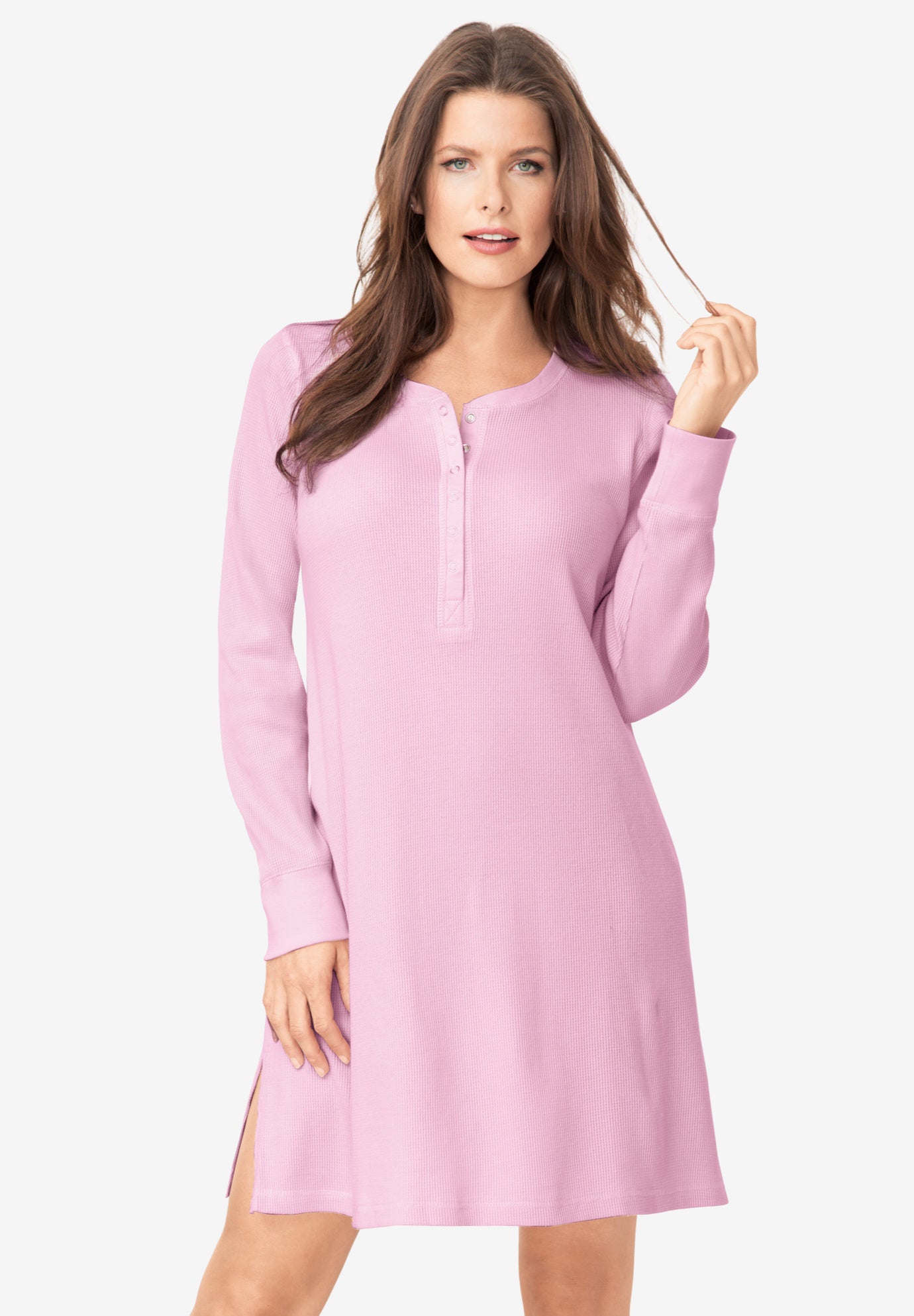 Thermal Henley Sleepshirt  image number 0