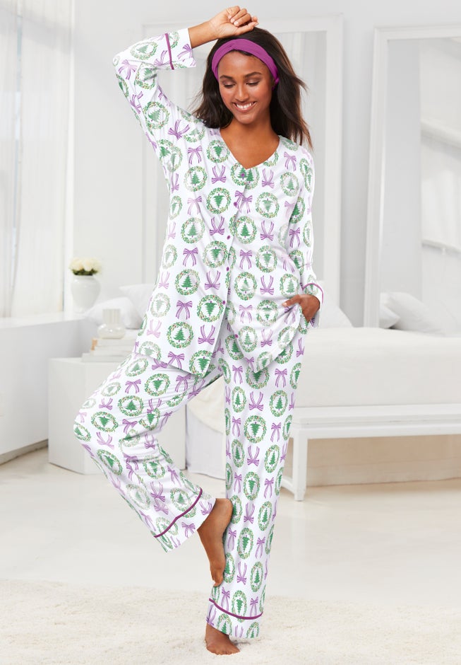 Dreams & Co.® V-Neck Pajama & Headband Set image number 0