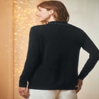 Fine Gauge Embellished Sweater image number null