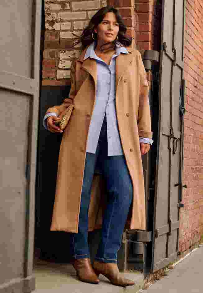 Funnel Neck Long Coat image number 1