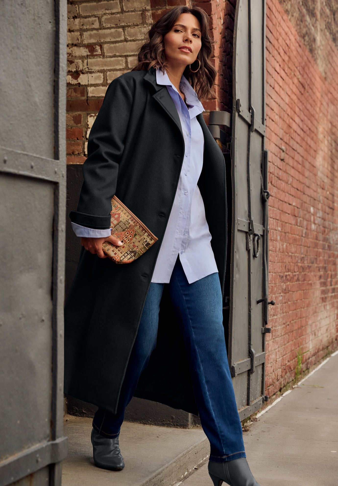 Funnel Neck Long Coat image number 0