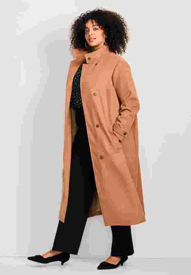 Funnel Neck Long Coat image number 3