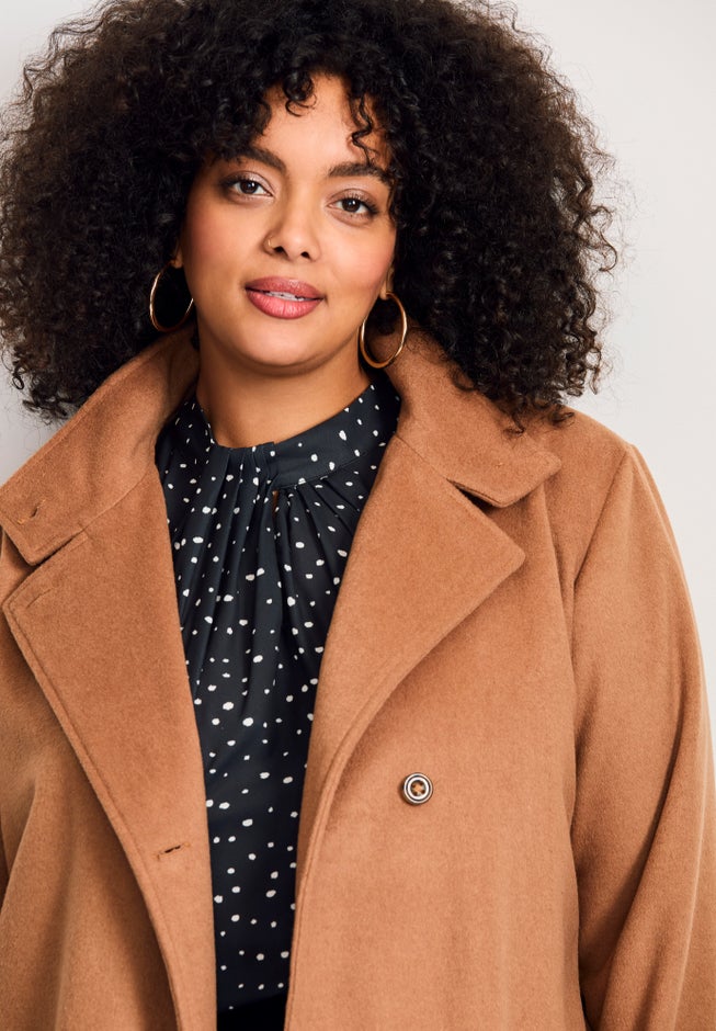 Funnel Neck Long Coat image number 4