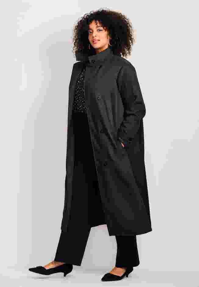 Funnel Neck Long Coat image number 2