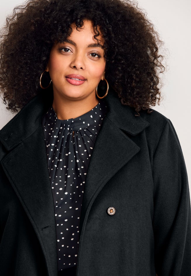 Funnel Neck Long Coat image number 3