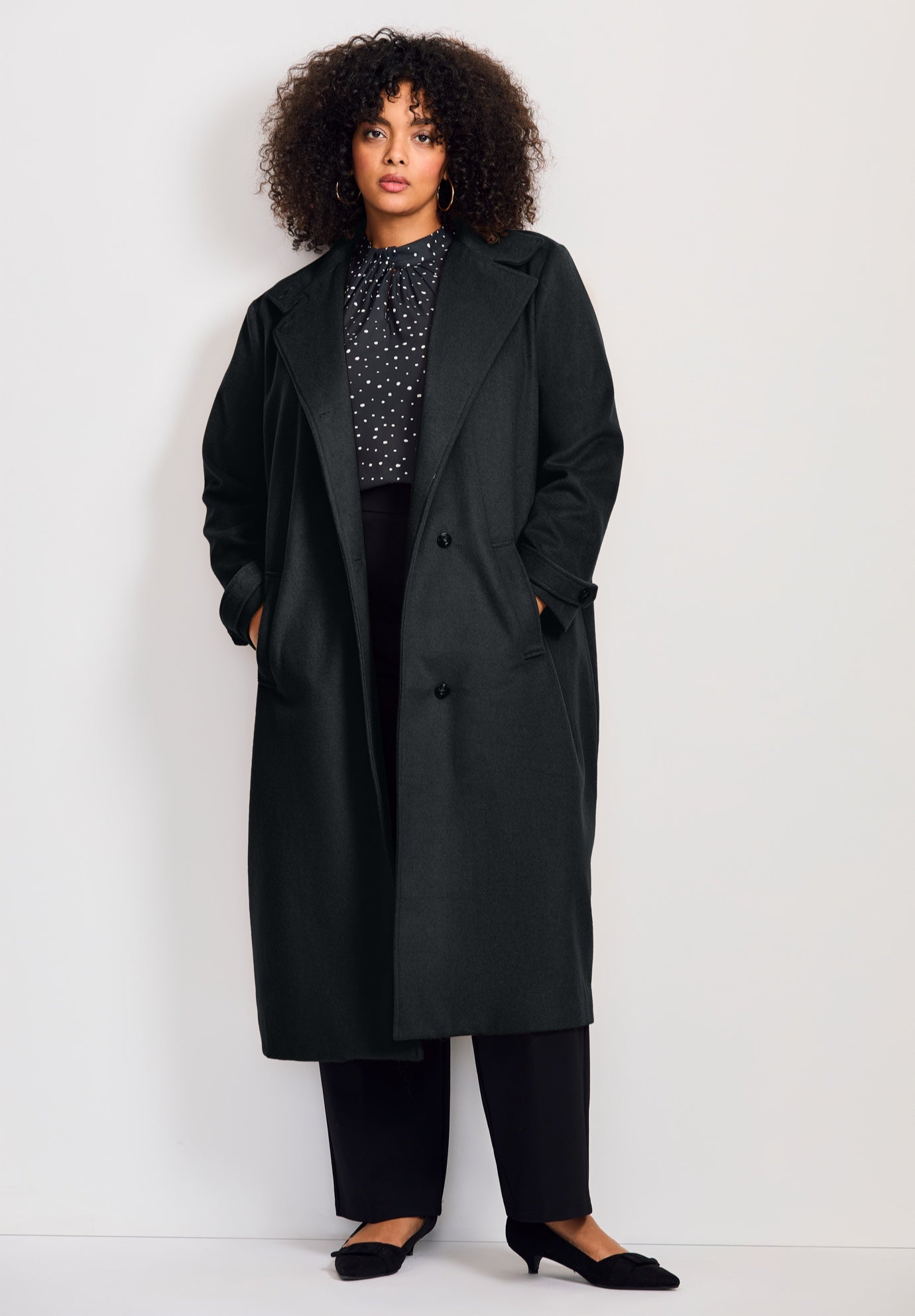Funnel Neck Long Coat image number 1