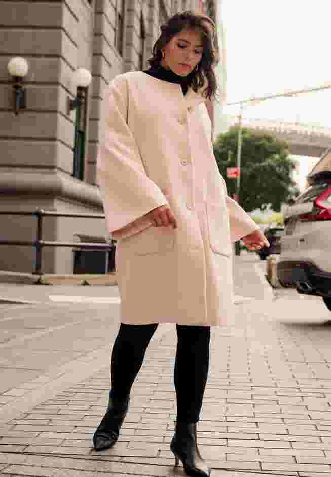 Detachable Fringe Scarf Coat image number 5