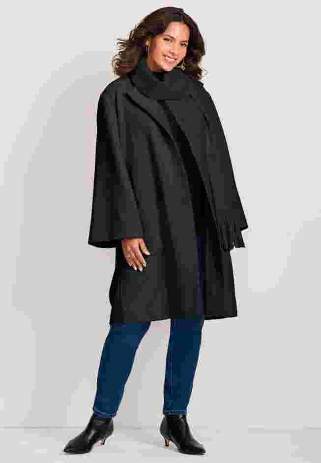 Detachable Fringe Scarf Coat image number 2