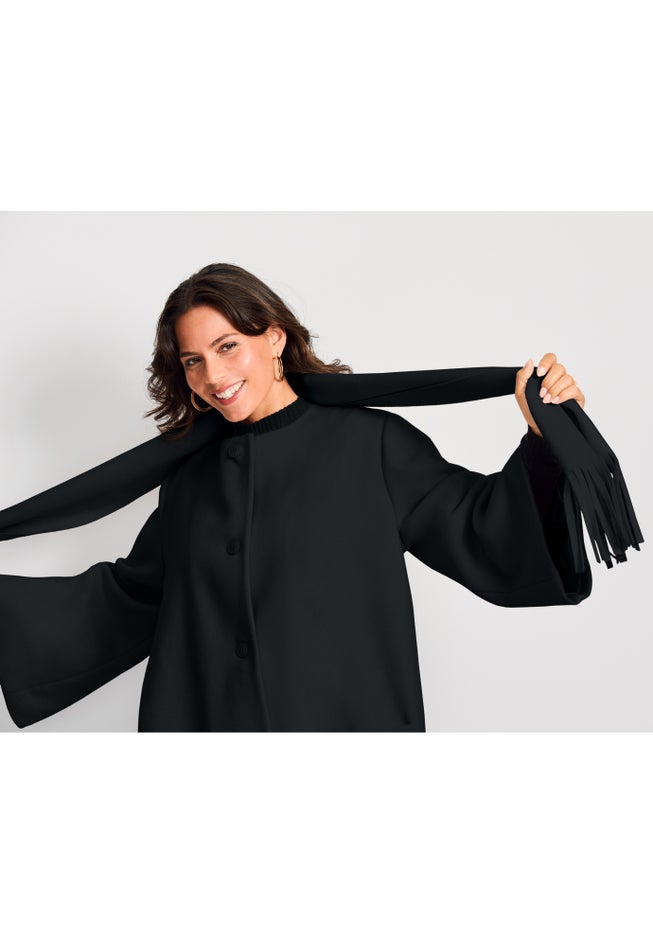 Detachable Fringe Scarf Coat image number 2