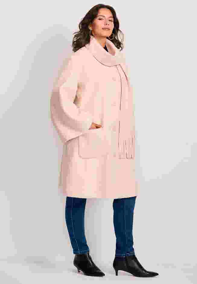 Detachable Fringe Scarf Coat image number 2