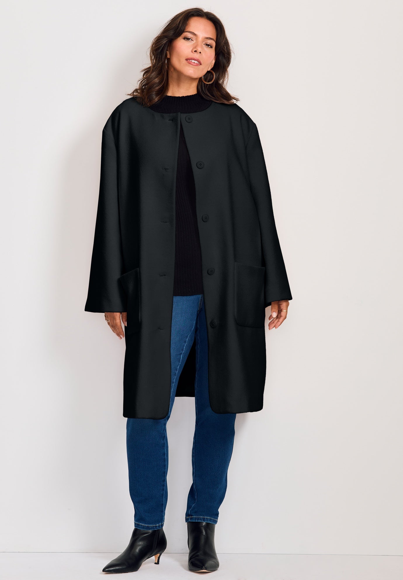 Detachable Fringe Scarf Coat image number 3