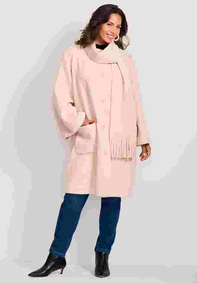 Detachable Fringe Scarf Coat image number 0