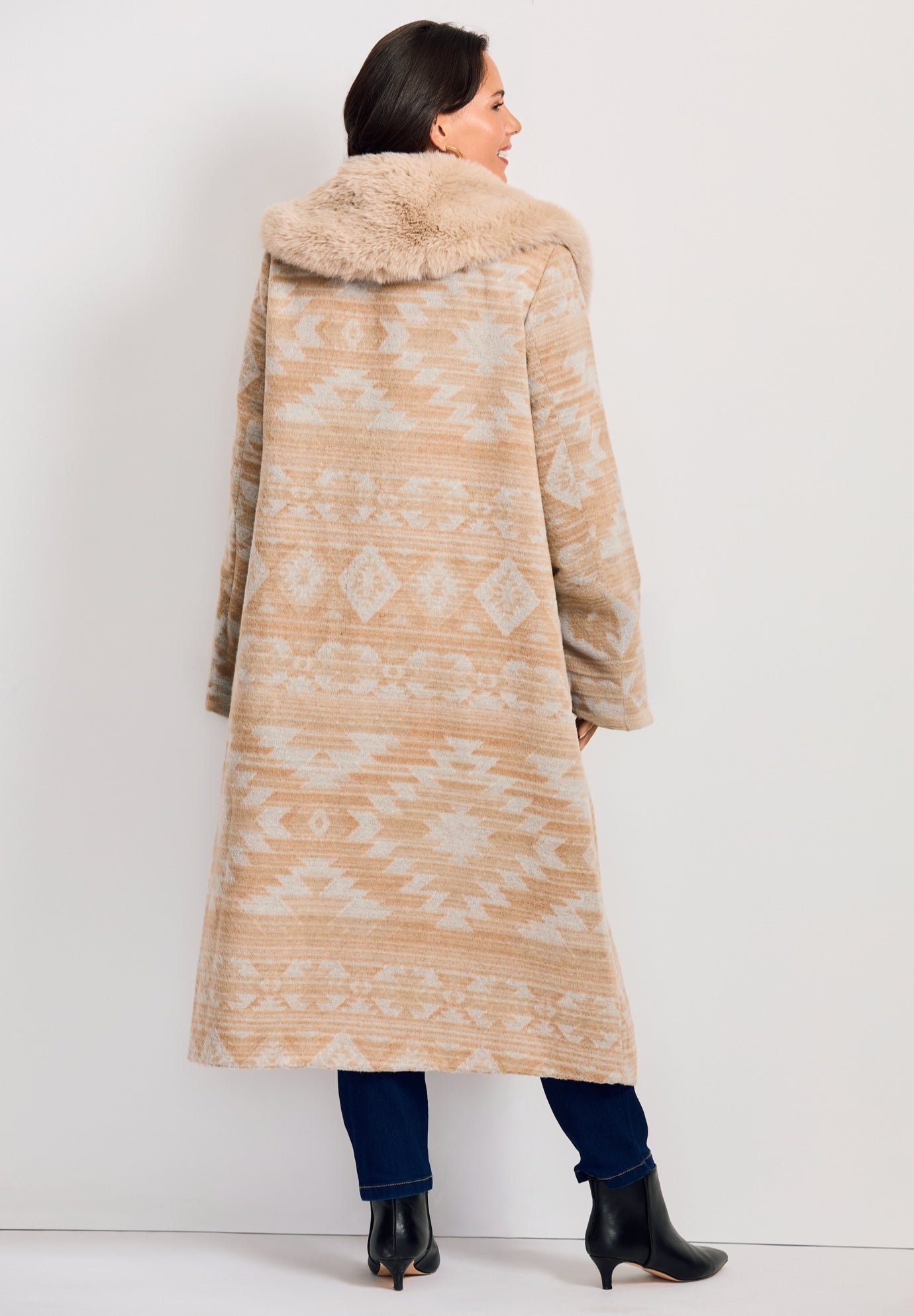 Faux Fur Trim Coat image number 3