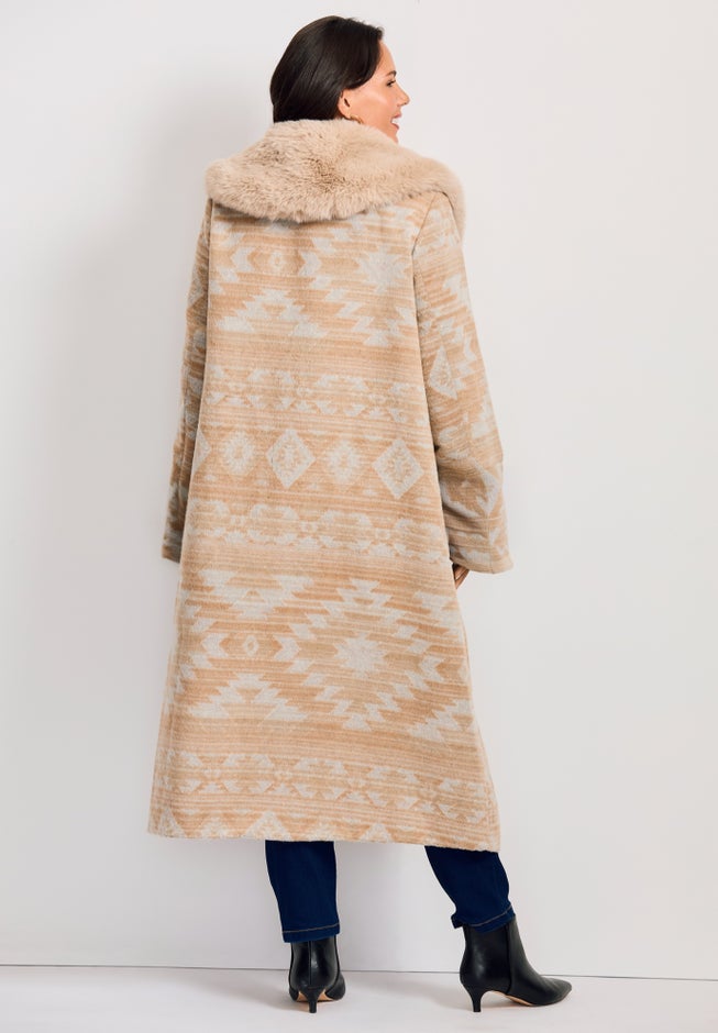 Faux Fur Trim Coat image number 3