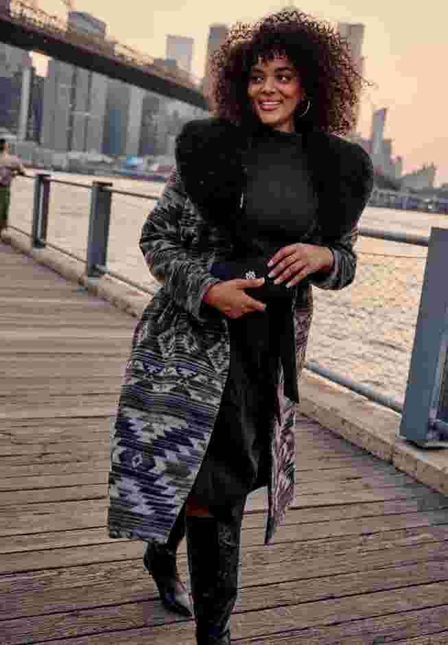 Faux Fur Trim Coat image number 1