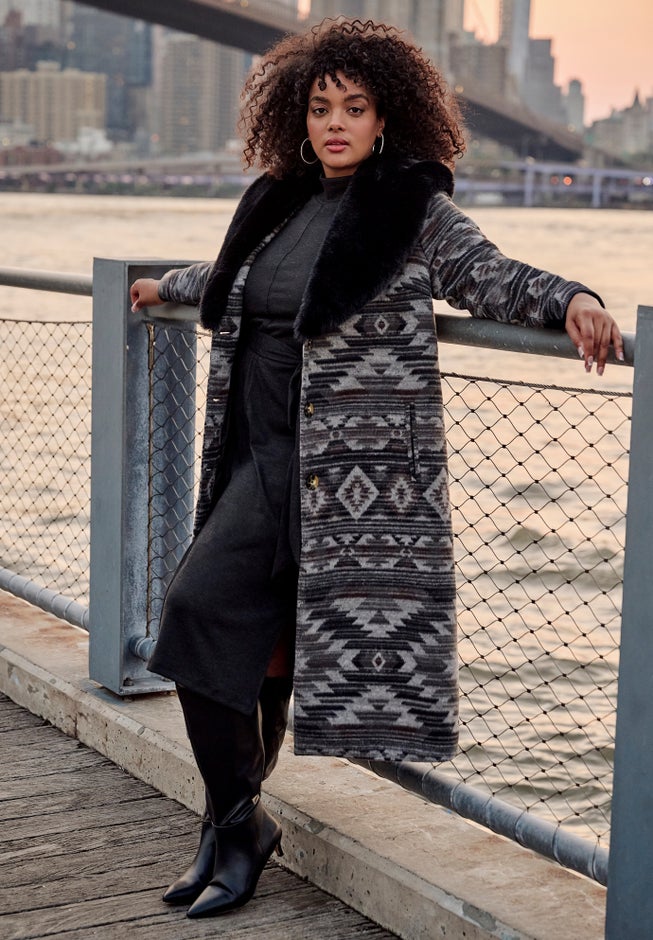 Faux Fur Trim Coat image number 2