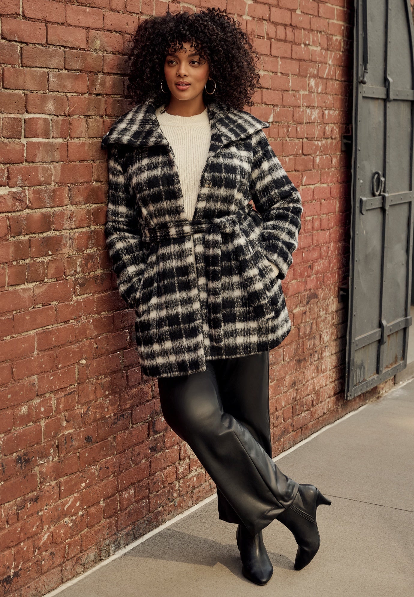 Wing Collar Belted Coat image number 0