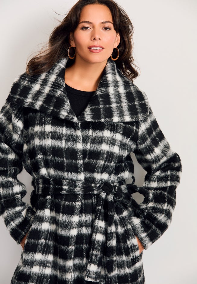 Wing Collar Belted Coat image number 1