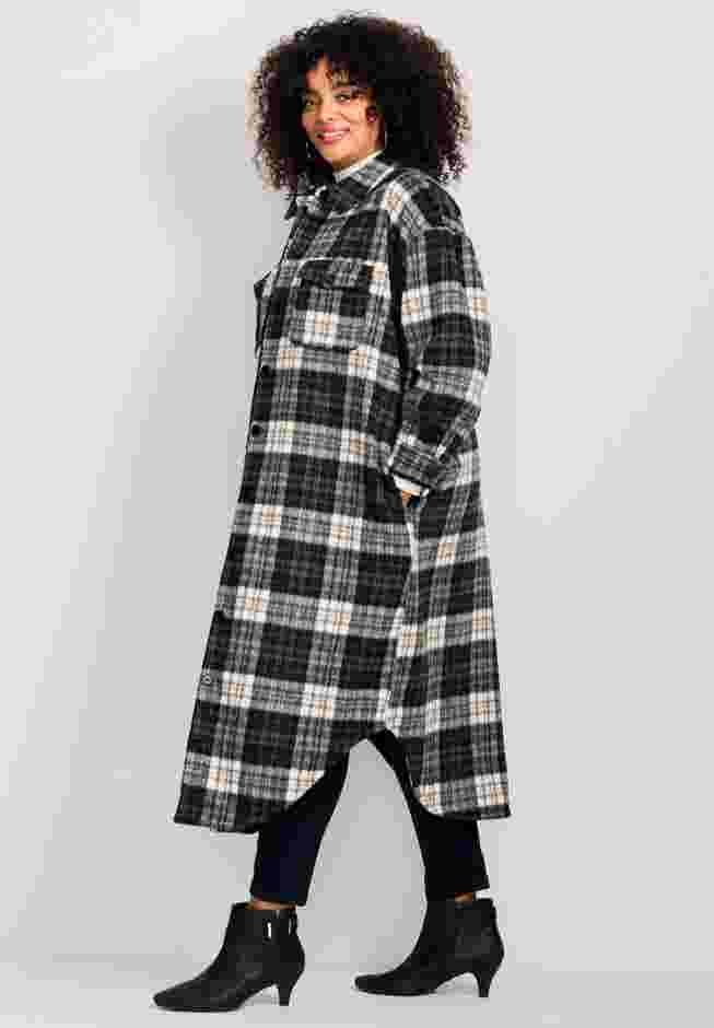 Brushed Long Shirt Jacket image number 3