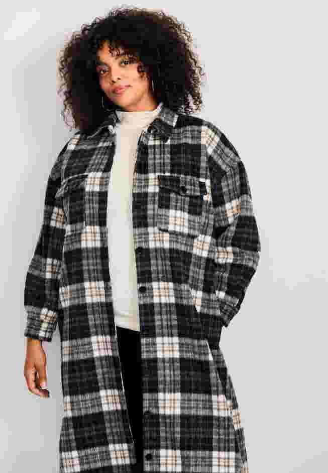 Brushed Long Shirt Jacket image number 1