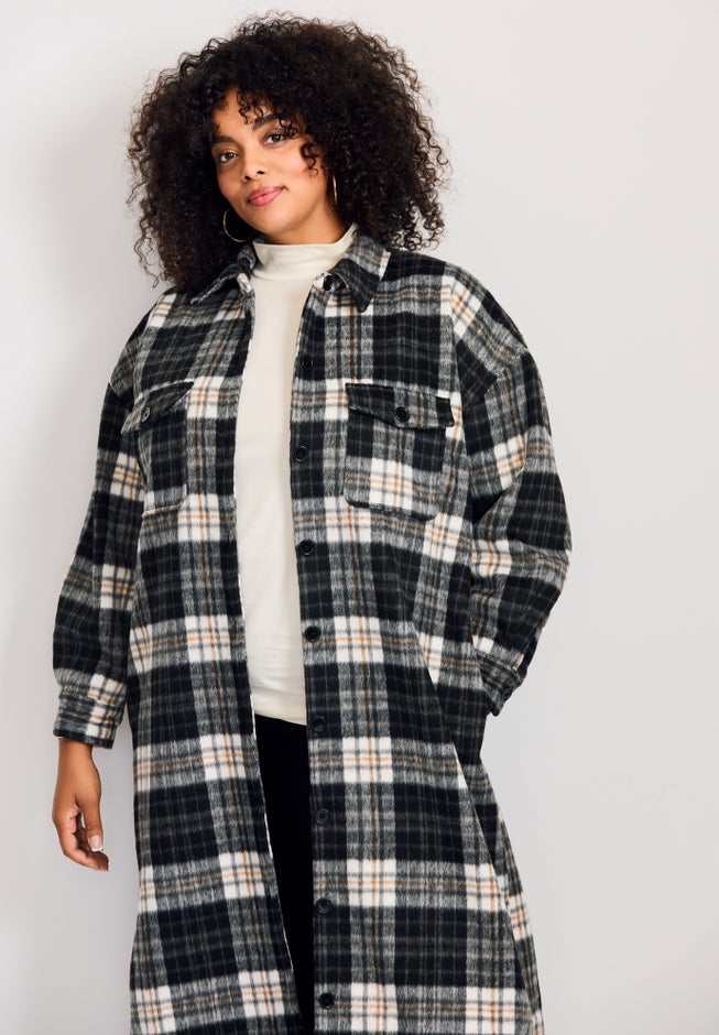 Brushed Long Shirt Jacket image number 2