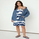 100% Cotton Denim Oversized Button-Front Collared Shirt image number 0